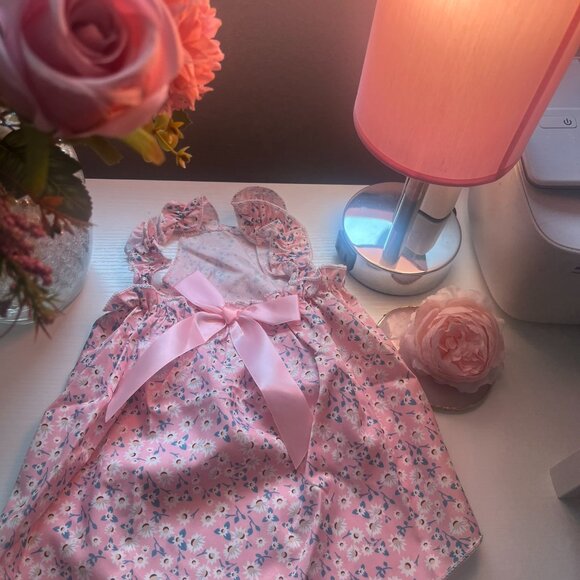 NEW Pink Floral Ruffle Dog Dress - Picture 4 of 6
